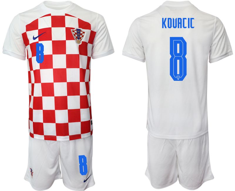 Men 2022 World Cup National Team Croatia home white #8 Soccer Jersey->croatia jersey->Soccer Country Jersey